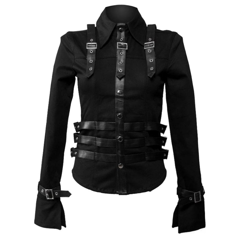 Women Gothic Black Wool Jacket 